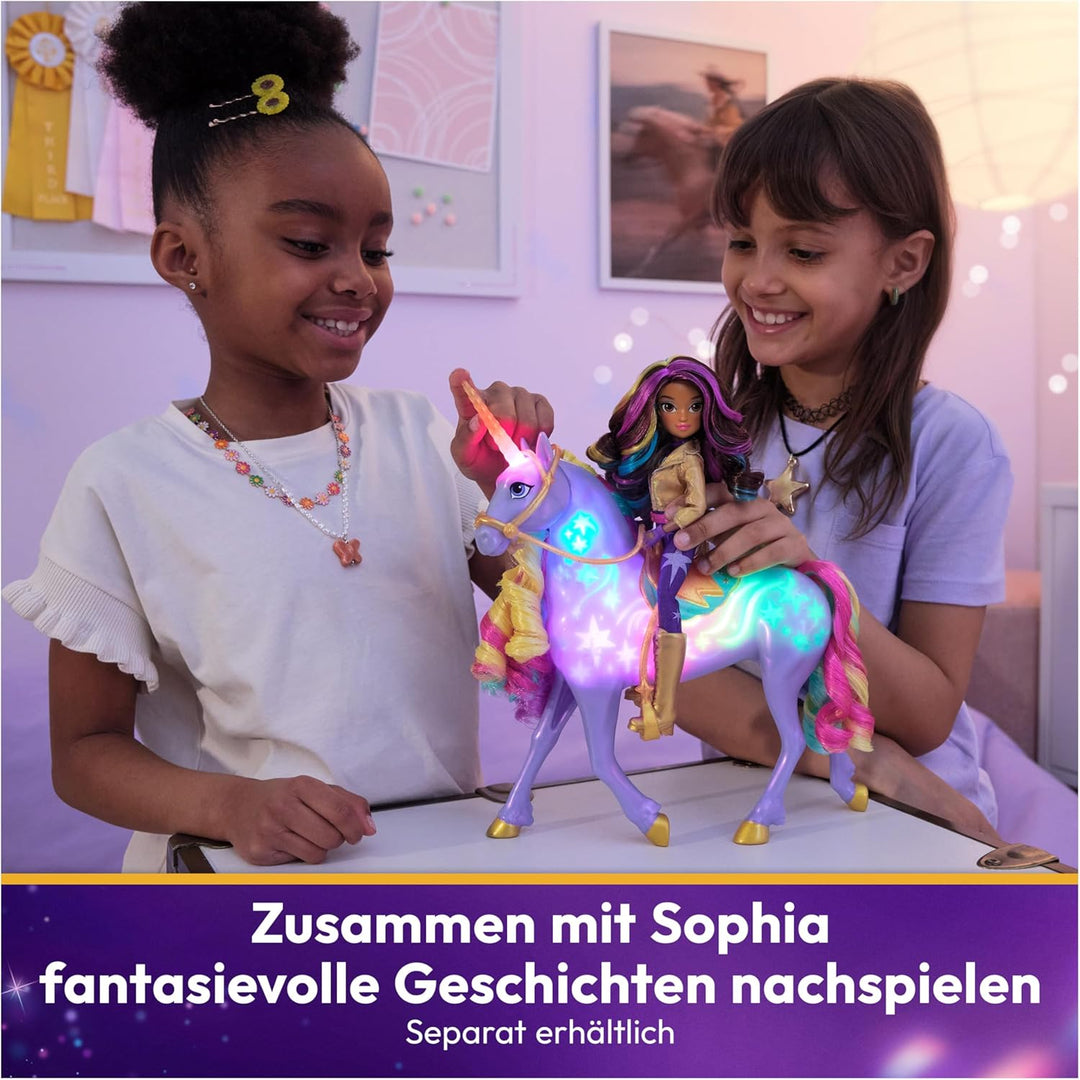 Unicorn Academy Licht-Magie Wildstar - mit Lichteffekten und Musik, ca. 28 cm grosses Einhorn zur be