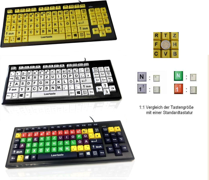 VisionBoard 3 - XXL Tasten Tastatur - schwarz/Weiss
