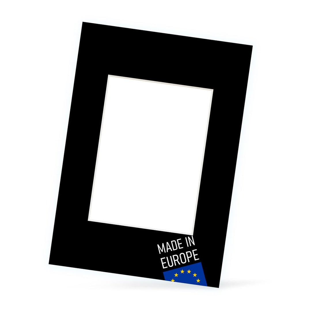 PHOTOLINI Passepartout 40x50 aussen für 30x40 innen, säurefrei 1,5 mm Passepartout Karton Schwarz, a