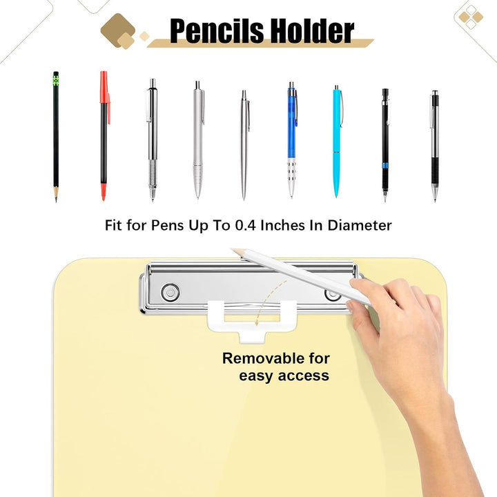 Kunststoff-Klemmbrett 6er-Set, Standard A4 Letter Size Klemmbretter für Studenten, Büro und Frauen,