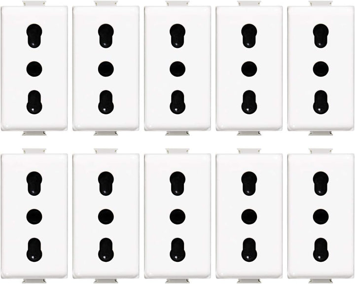 Bticino ASTAM5180 Zweipass-Steckdose Standard Italien, 10 Stück, Farbe Weiss 10 pezzi, 10 pezzi