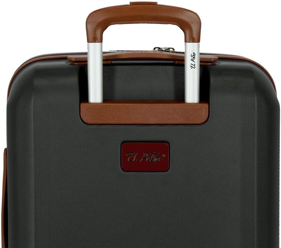 El Potro Ocuri Kofferset Grau 55/70 cms Hartschalen ABS TSA-Schloss 118L 4 Doppelräder Handgepäck Ko