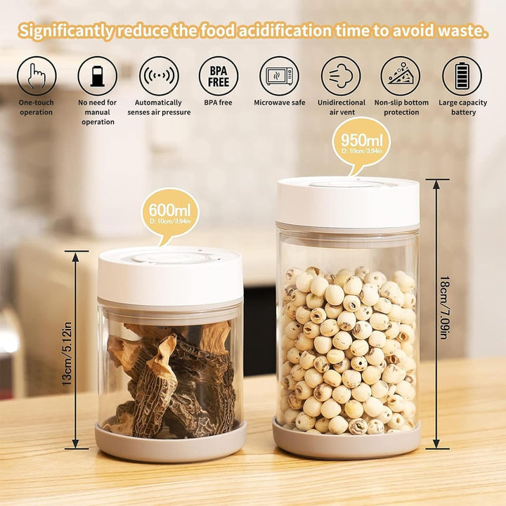 Minidiva Smart Vacuum Container, automatische elektrische luftdichte Glasbehälter für Lebensmittel K