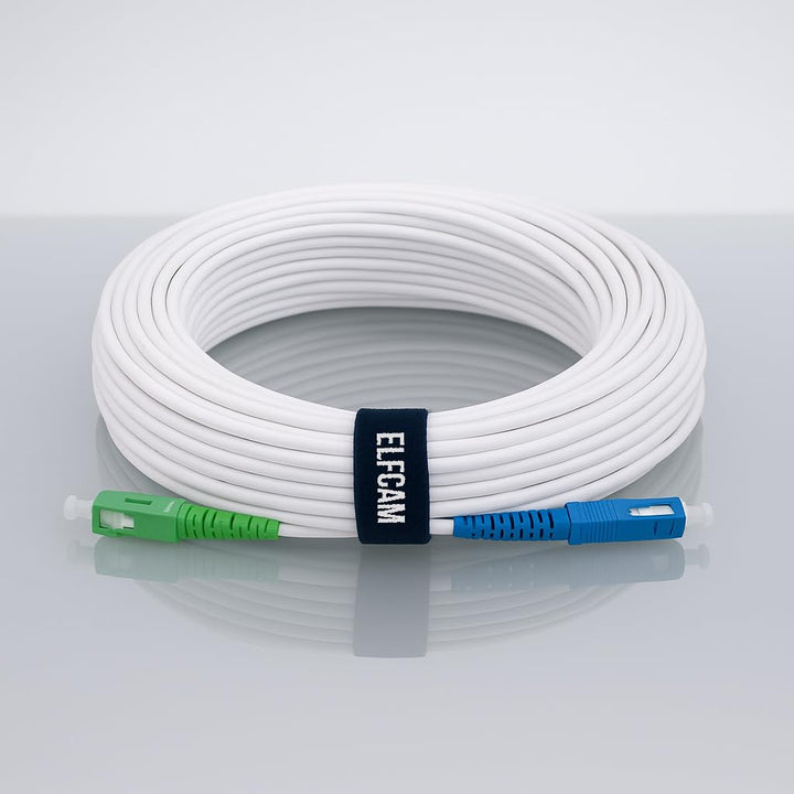 Elfcam® - 40m LWL Glasfaser-Kabel SC/APC auf SC/UPC Stecker, Simplex 9/125μm Patchkabel, Lichtwellen
