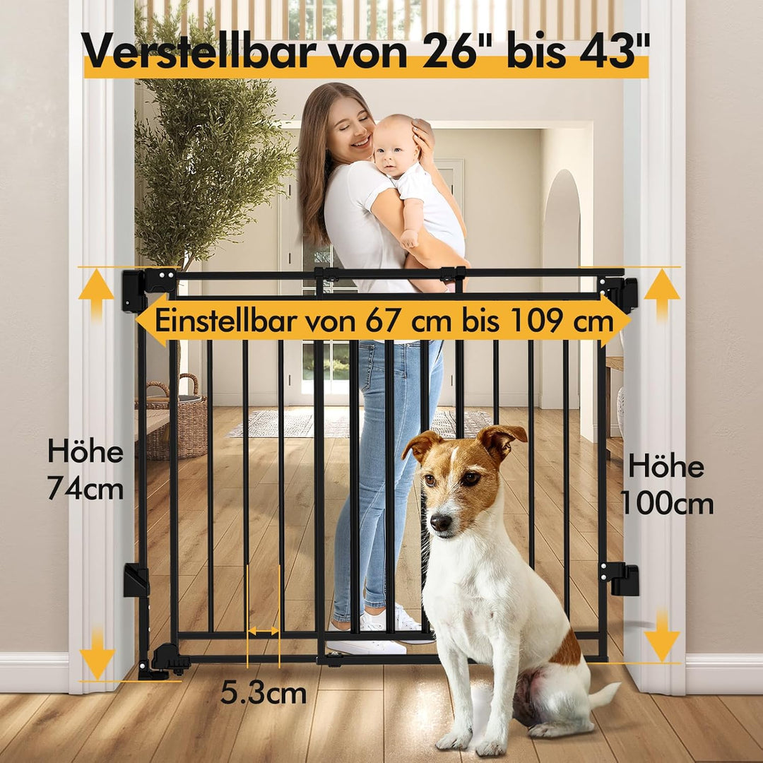 derimkcoa extra breites Treppenschutzgitter von derimkcoa, 74 cm hoch, Sicherheitsgitter für Kinder