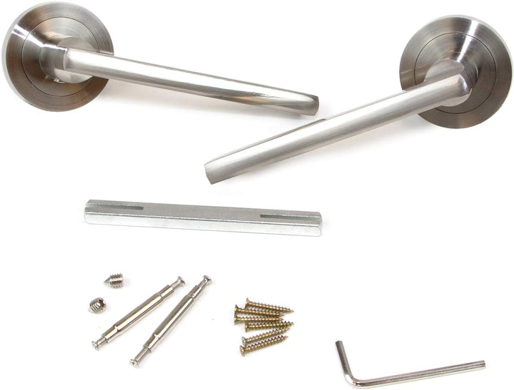 Emuca - Türgriffe für Innenttüren, 5-fach Türgriff-Set mit Rosetten für Zimmertüren D.50 mm, Alumini