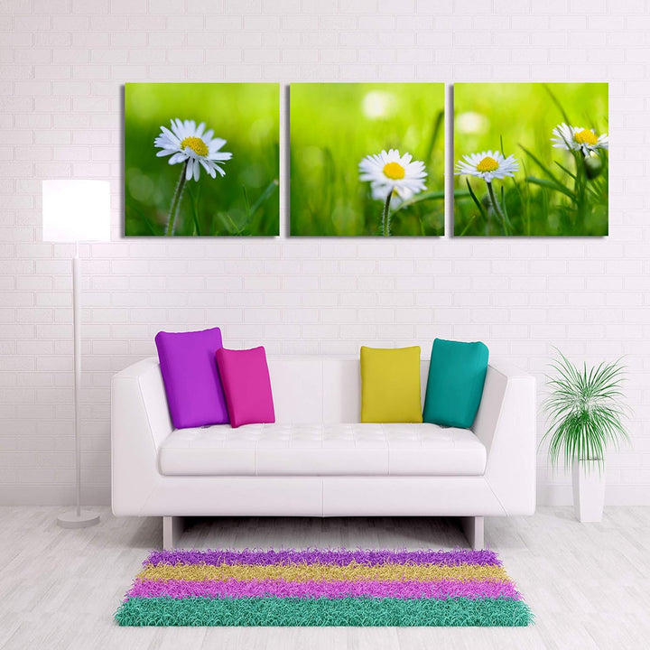 Feeby. Leinwandbild, Bilder, Wand Bild - 3 Teile - Panoramabild, Wandbilder, Kunstdruck 90x30 cm, GÄ