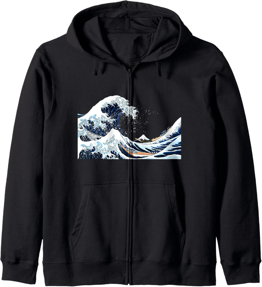 Die grosse Welle vor Kanagawa Hokusai Japanische Kunst Kapuzenjacke