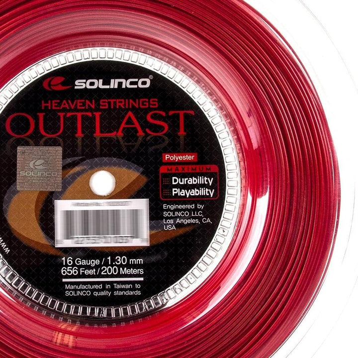 Solinco Outlast 200M Rot Tennis Saitenrolle 200m Monofil Rot 200 m, 200 m
