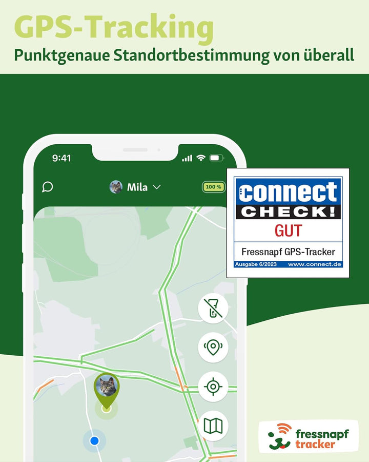 Fressnapf GPS Tracker für Katzen - 2. Generation - Ohne ABO - Ortung ohne Entfernungsbegrenzung - Ak