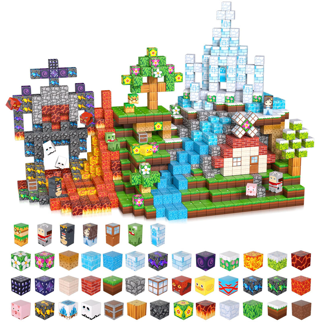 ACELIFE Magnetische Bausteine 200 Stück, Magnetspielzeug Kreatives STEM Magnetic Building Blocks Spi