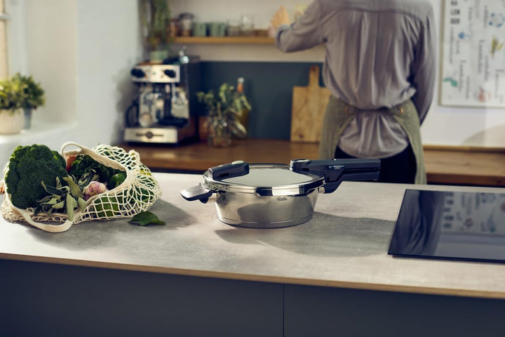 Fissler Vitaquick® Elemental Schnellkochtopf 3,5 L (Ø 22 cm) salbeigrün – Made in Germany, kompakt,