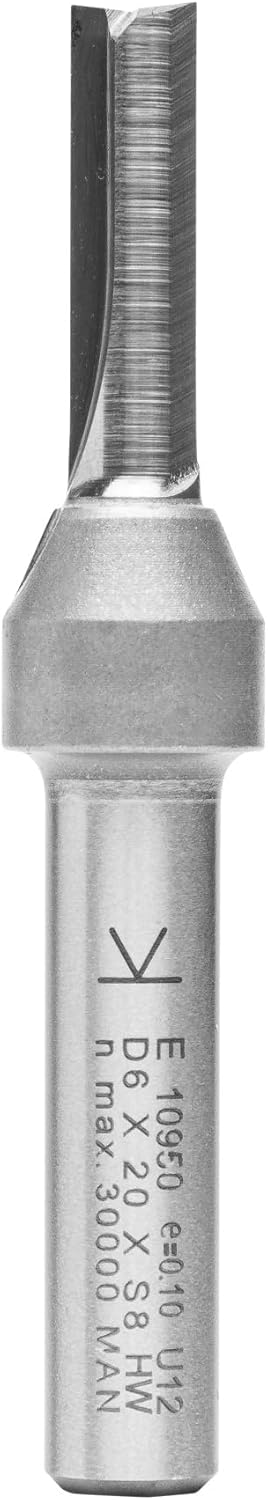 ENT 10950 Nutfräser VHW, Schaft (S) 8 mm, Durchmesser (D) 6 mm, NL 20 mm, SL 32 mm, GL 69 mm, mit Vo