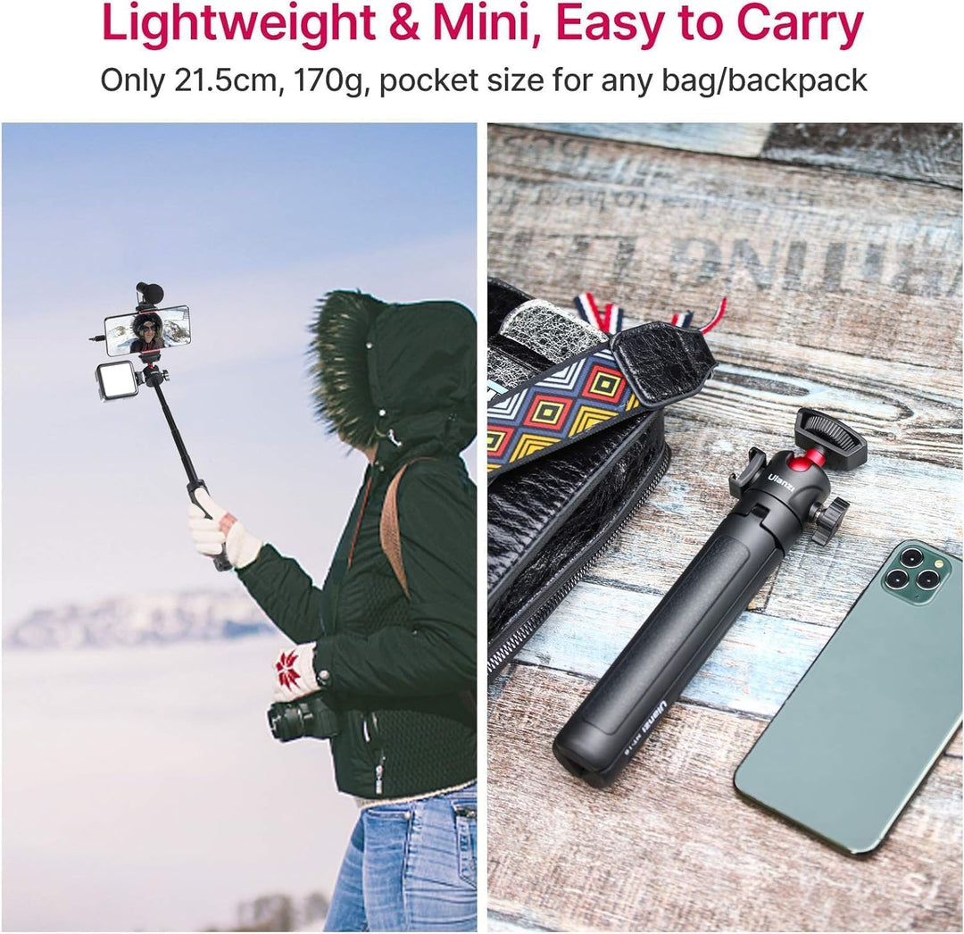 ULANZI MT-16 Stativ & Selfie Stick für Kamera und Smartphone - ausziehbares Tischstativ Halterung mi