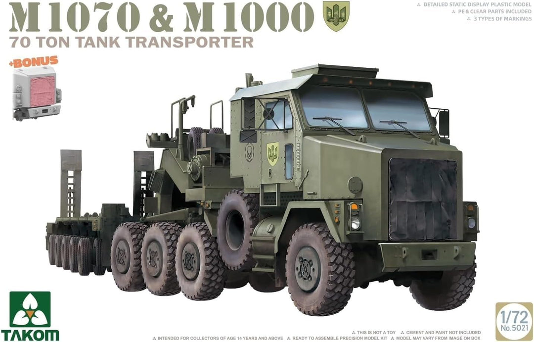 TAKOM 5021 M1070 & M1000 70 ton Tank Transporter + Bonus Massstab 1:72 Modellbau