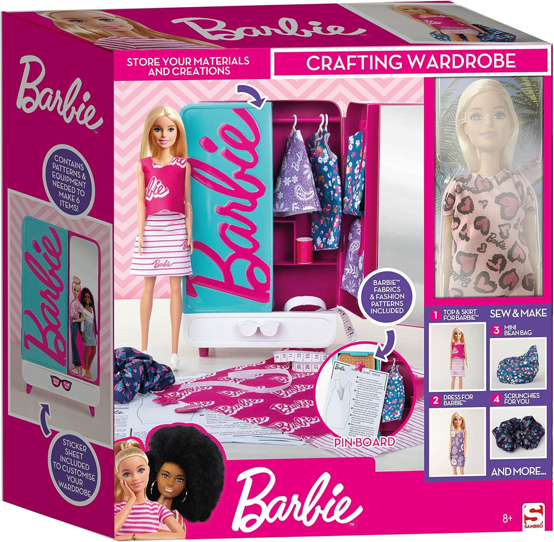 Barbie Bastelmode Kleiderschrank Puppe inklusive