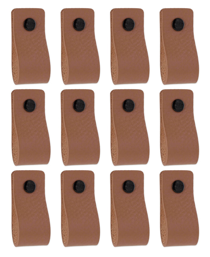 Brute Strength - Ledergriffe für Möbel - Taupe - 12 Stück - 12,5 x 2,5 cm - Schrankgriff, Türgriff f