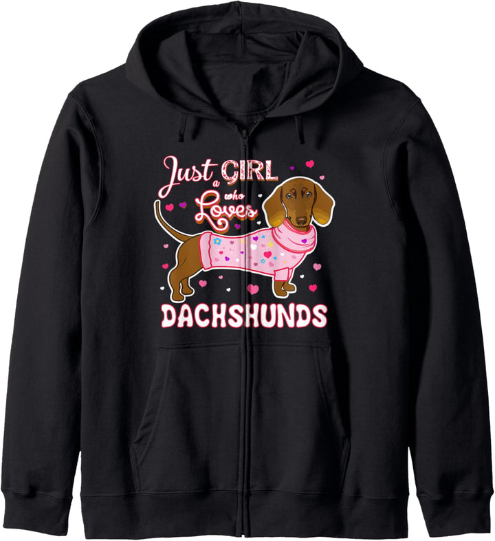 Nur ein Mädchen, das Dackel liebt Kapuzenjacke