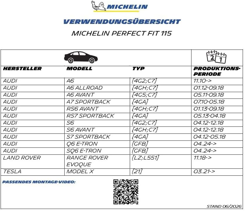 MICHELIN Scheibenwischer Set ECO115 | Audi A6 | 650/530mm | Nachhaltige Verpackung