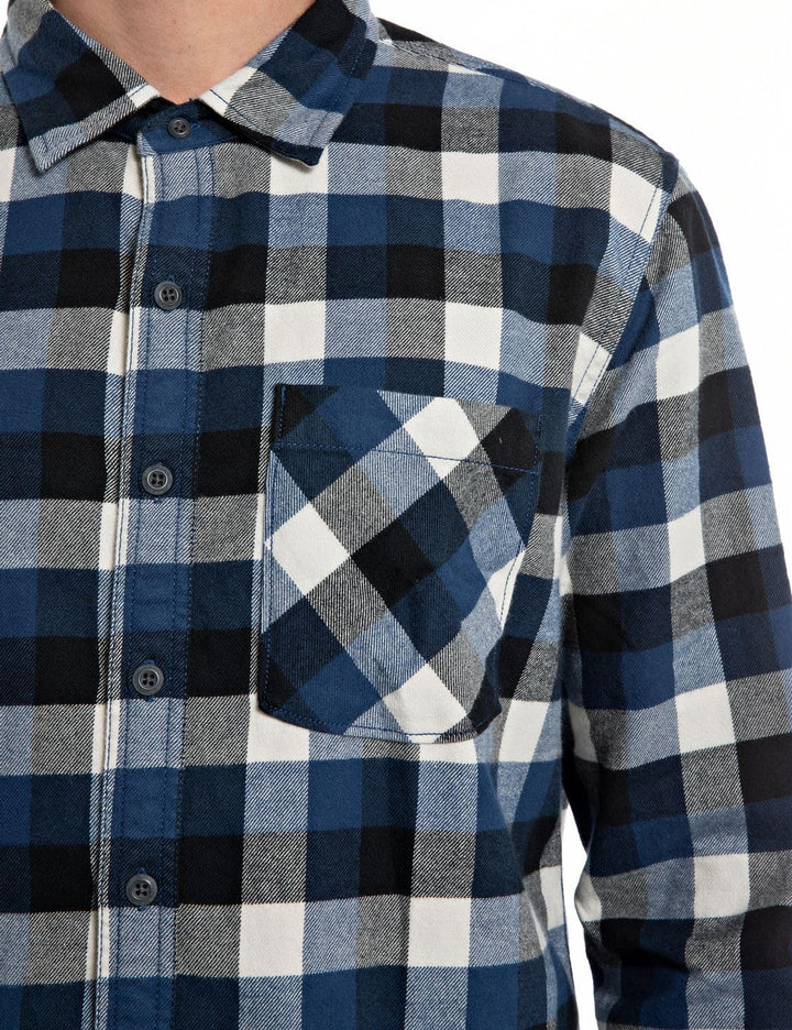 REPLAY Herren Hemd Langarm Kariert S Blue/Black/Natural White 010, S Blue/Black/Natural White 010