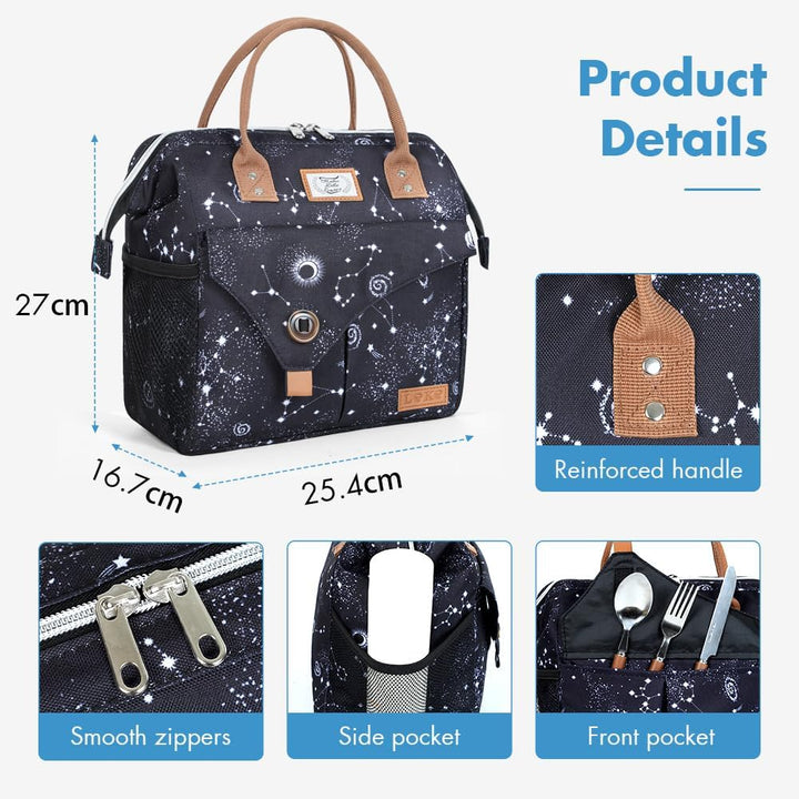 Lekesky Kühltasche Damen Lunchtasche Isolierte für Frauen Auslaufsichere weit geöffnete Lunchbox, 11