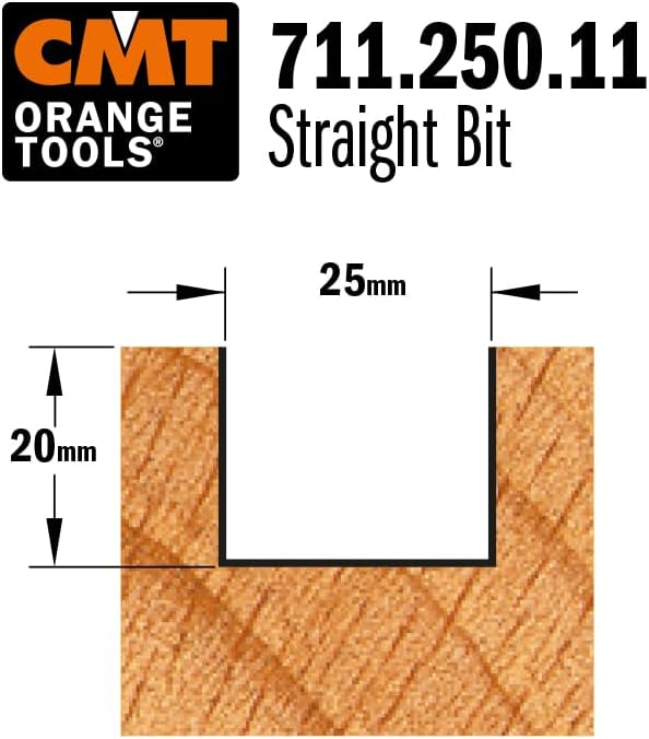 CMT Orange Tools 711.250.11 – Fräser Gerade HM S 6 D 25 x 20
