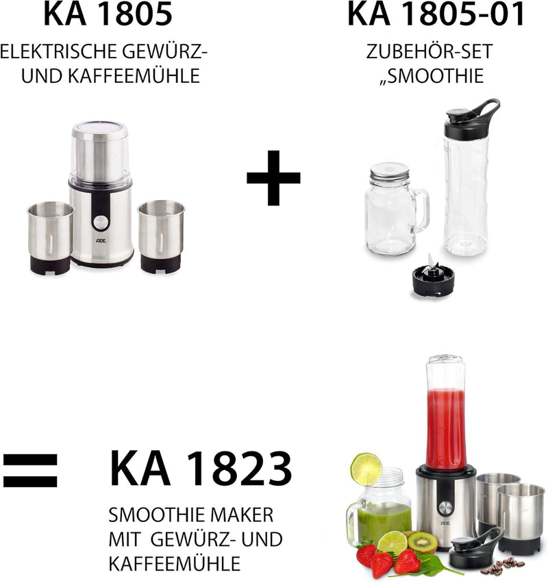 ADE KA1805-1 KA 1805-1, Inoxidable, 600 milliliters, Transparent