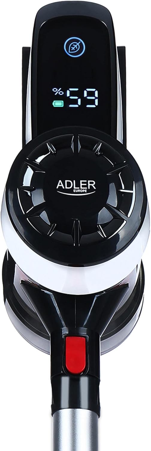 ADLER EUROPE - Akku Staubsauger Kabellos 350W - Akkustaubsauger Beutellos mit Rotierender Bodendüse