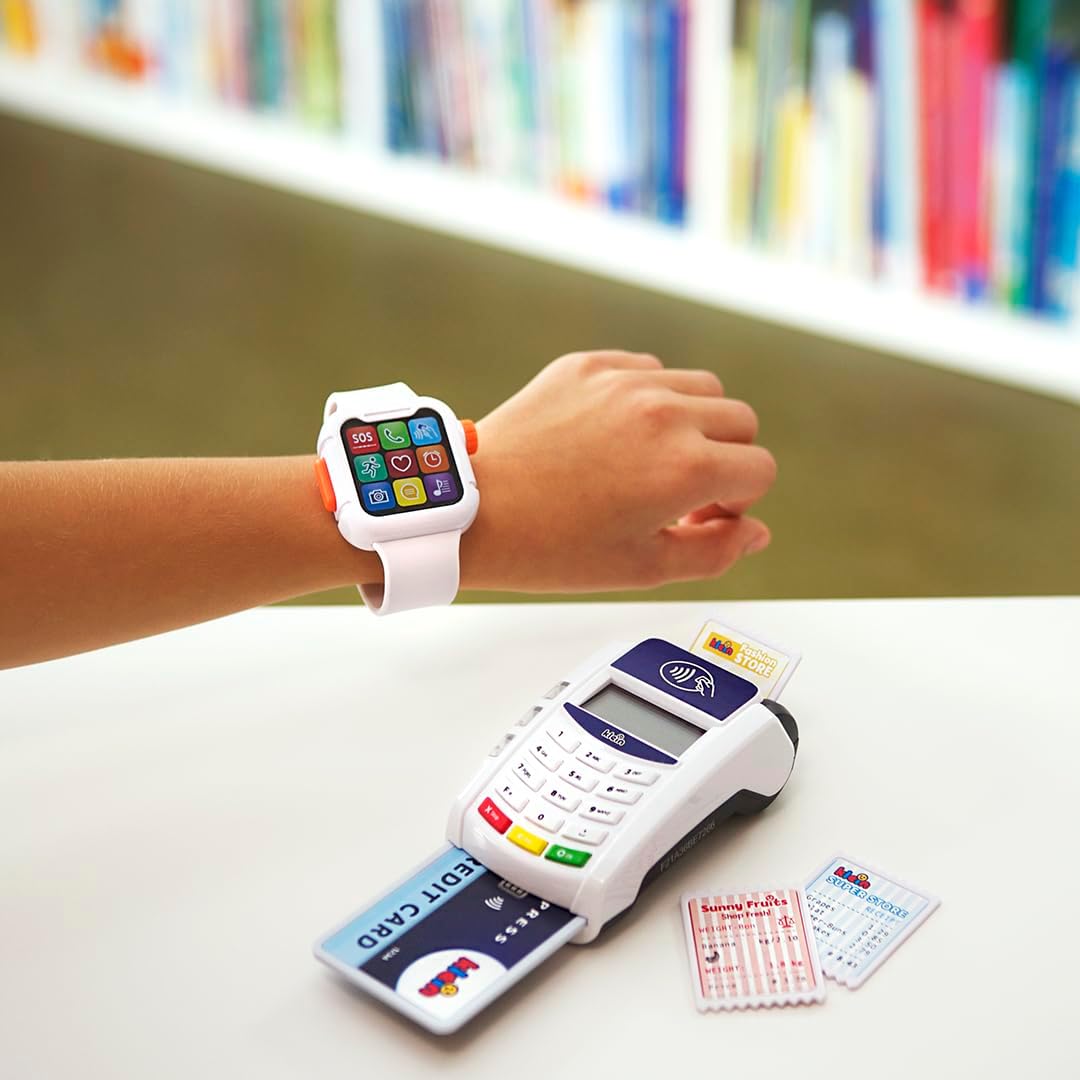 Theo Klein 7276 PoS Terminal und Smart Watch Interaktives Spielzeug mit Licht, Sound und kontaktlose