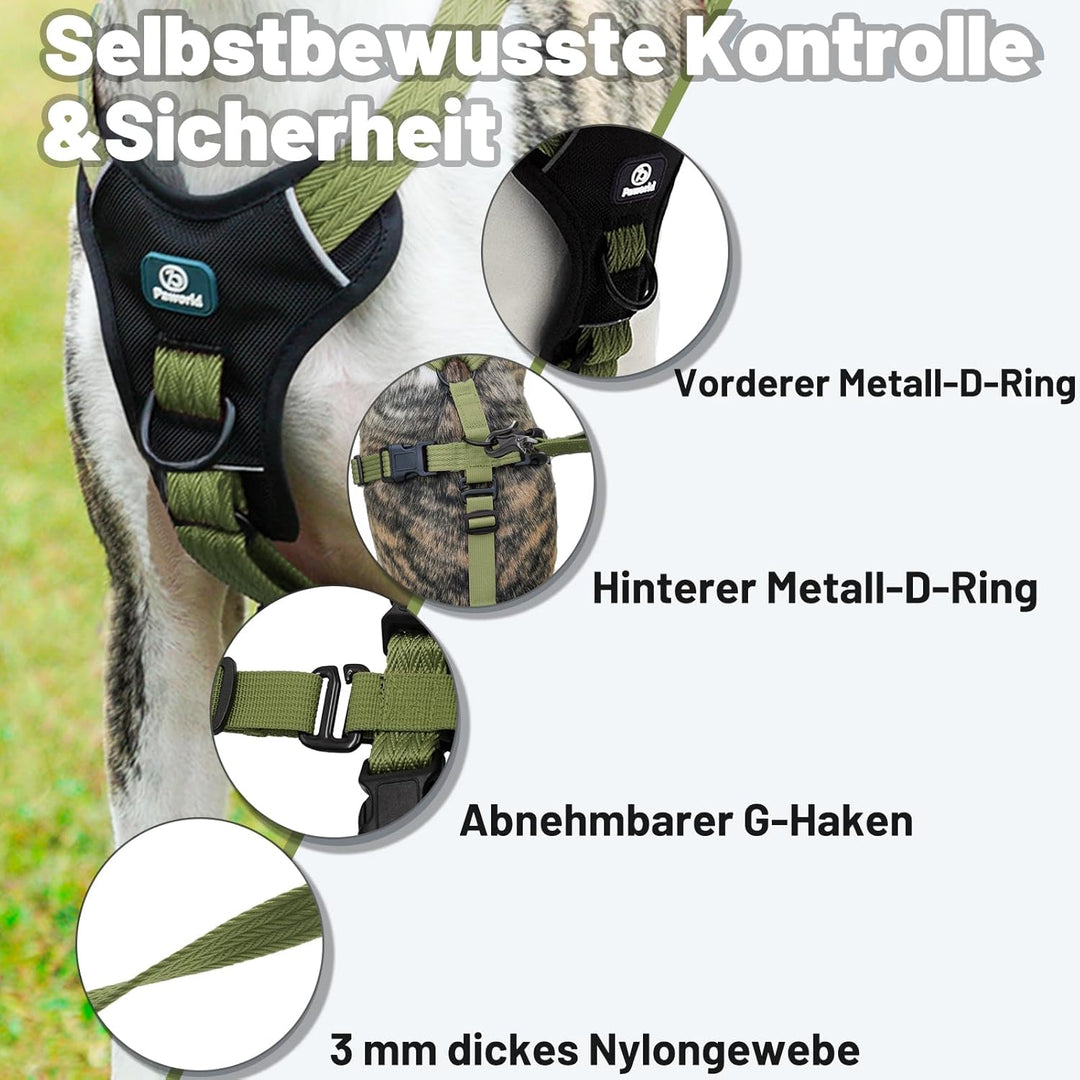Sicherheitsgeschirr Hund, Anti Zug Hundegeschirr, Panikgeschirr für Hunde, Ausbruchsicheres Geschirr