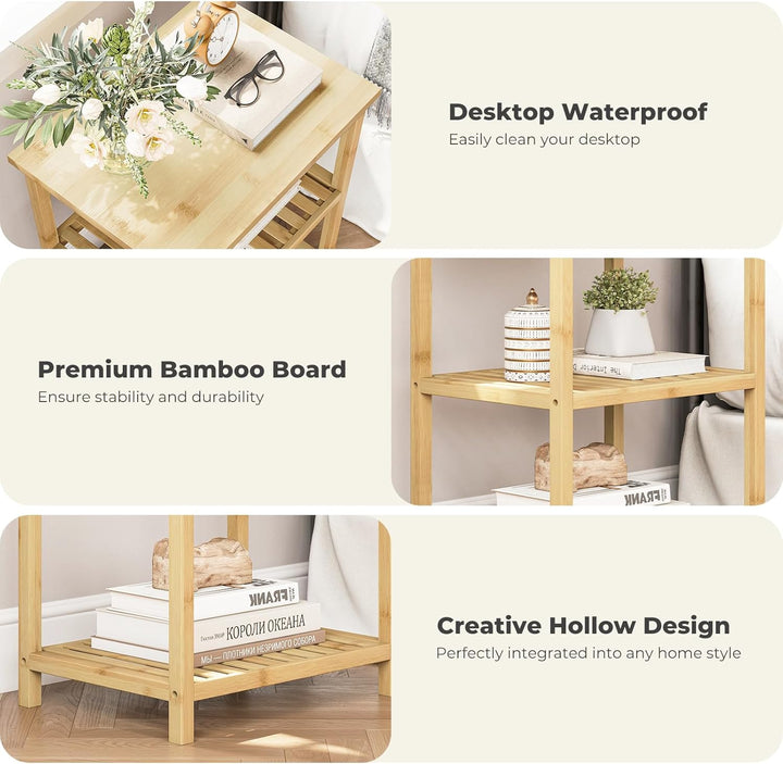 Dripex Beistelltische fürs Wohnzimmer, Standregal mit 4 Ablagen, Badezimmerregal, Bücherregal 40x30x