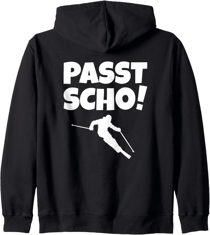 Passt Scho (Weiss) Lustige Ski Skifahrer Kapuzenjacke