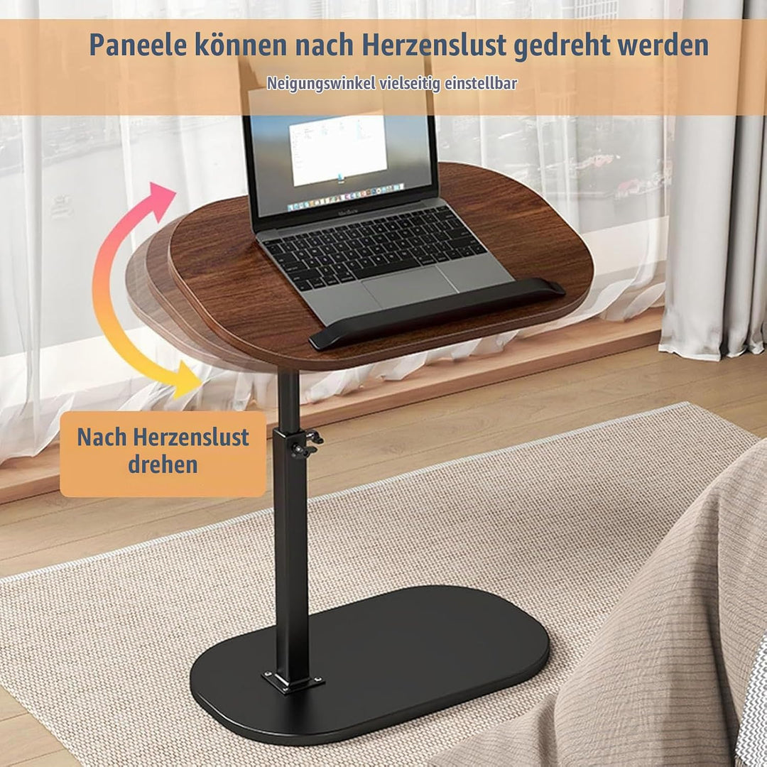 Beistelltisch Holz Klein Couchtisch Sofatisch: C Form Höhenverstellbar Couch Mobiler Kaffeetisch Kle