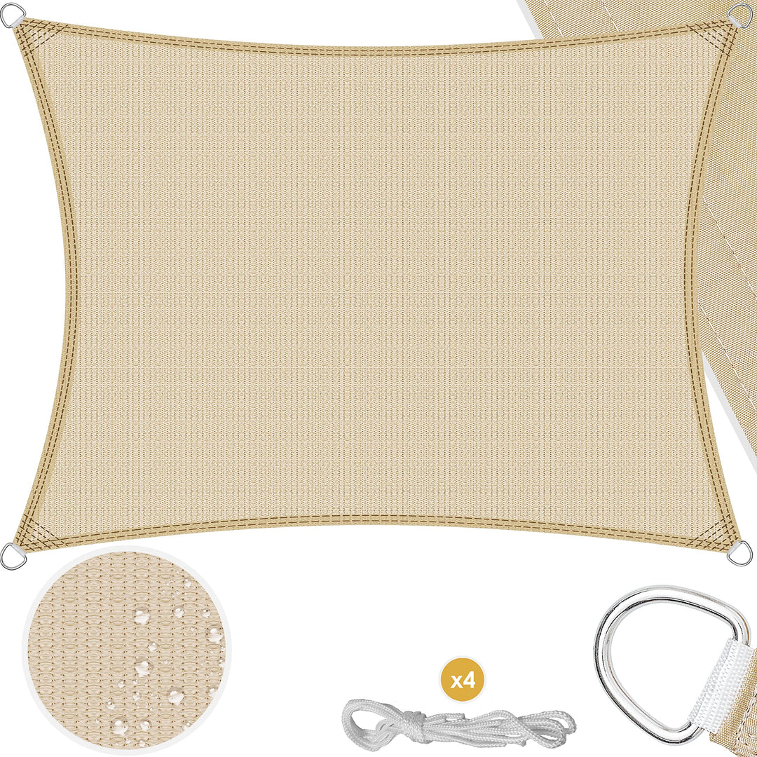 KESSER® Sonnensegel Sonnenschutz Windschutz | wasserabweisend &amp; windabweisend | 5-Fach quer vernäht