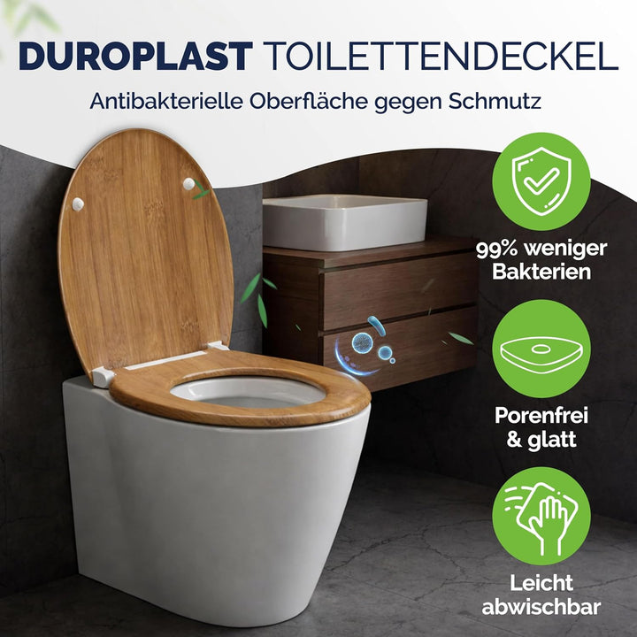 Casaria® WC Sitz Duroplast Absenkautomatik Schnellbefestigung Bad Toilettendeckel Klobrille antibakt