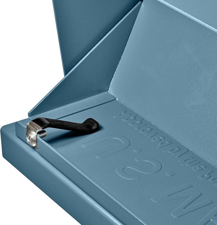 Mail Boss 7584 Mail Manager Sicherheitsbriefkasten mit Bordsteinkante, Century Blue, Century Blue