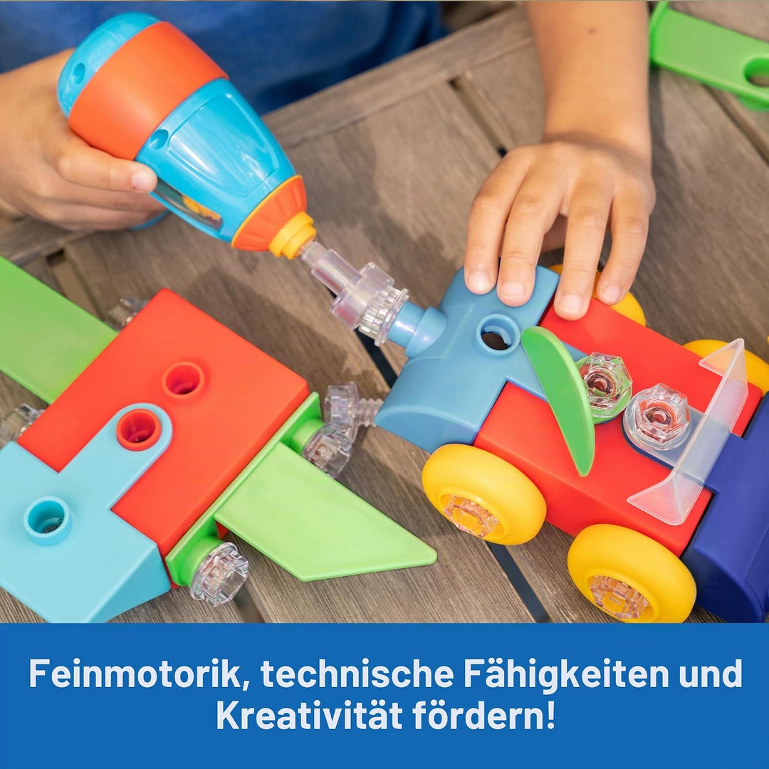 Learning Resources Design & Drill Baueimer, Mint-Spielzeug, 41-teilig, mit elektrischem Spielzeugboh