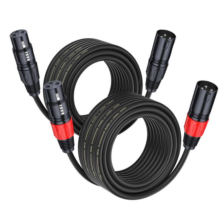 XLR Kabel 2m-2 Pack Mikrofonkabel XLR Stecker auf XLR Busche Kabel Kompatibel mit Mikrofone oder and