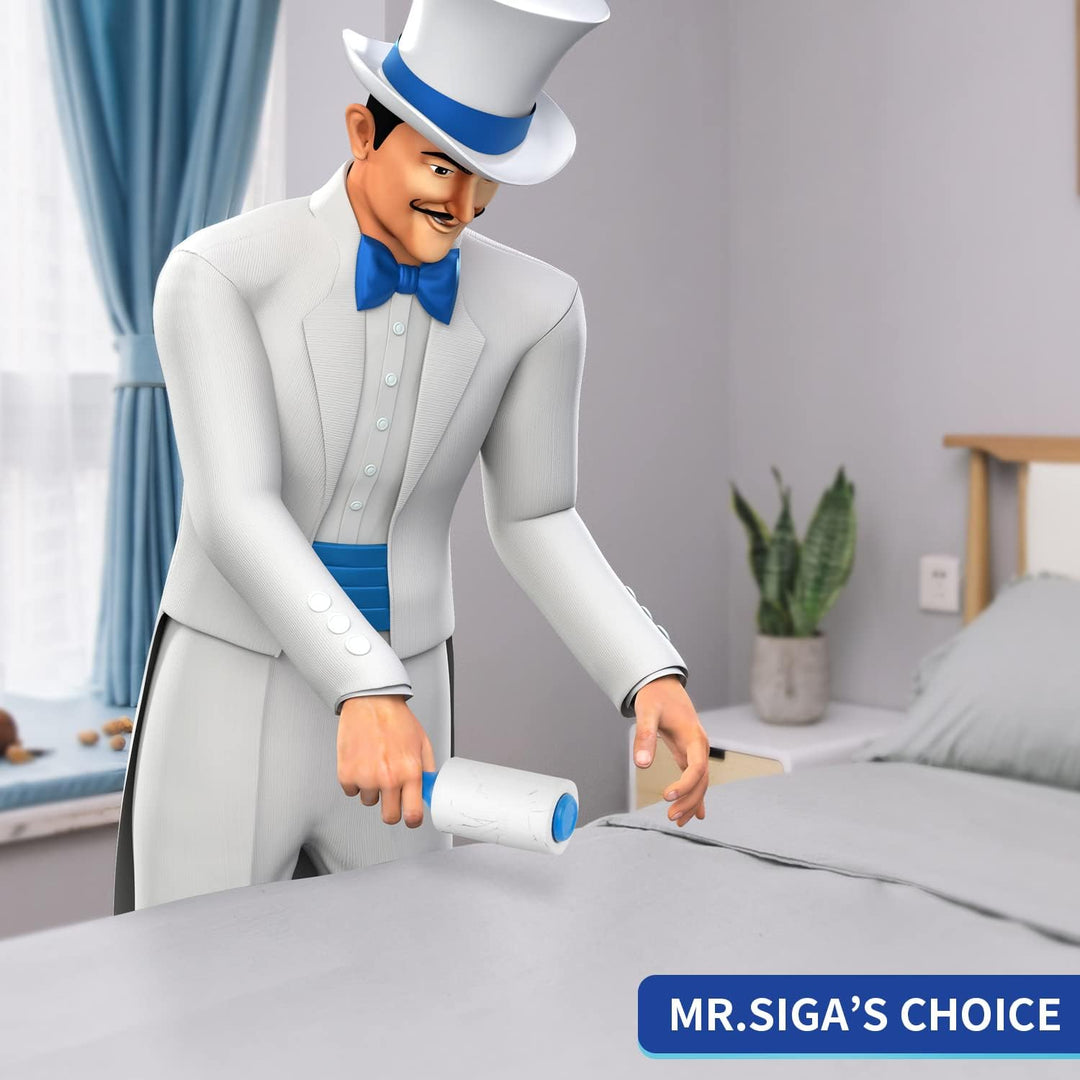 MR.SIGA Extra Sticky Lint Roller,Fusselrolle Fusselentferner Tierhaar-Fusselroller mit einfachen Auf