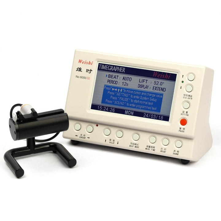 Weishi Timegrapher Nr.6000, Multifunktionaler Uhrentester, Uhren-Timing-Maschine für Uhrmacher, Uhre