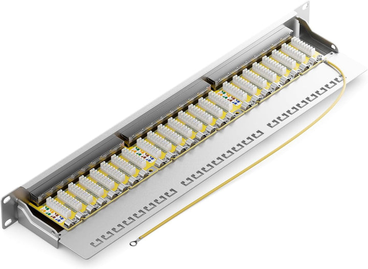 deleyCON CAT 6 Patchpanel Verteilerfeld 24 Port - Desktop 19" Zoll Rackeinbau Servermontage - RJ45 -