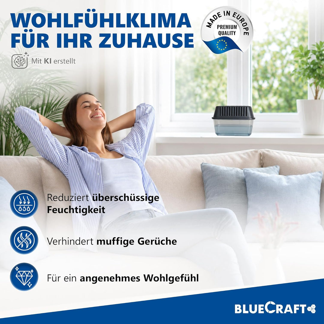 Bluecraft - 10x 1kg Luft-Entfeuchter Granulat Nachfüllpack im Vliesbeutel Raumentfeuchter ohne Strom