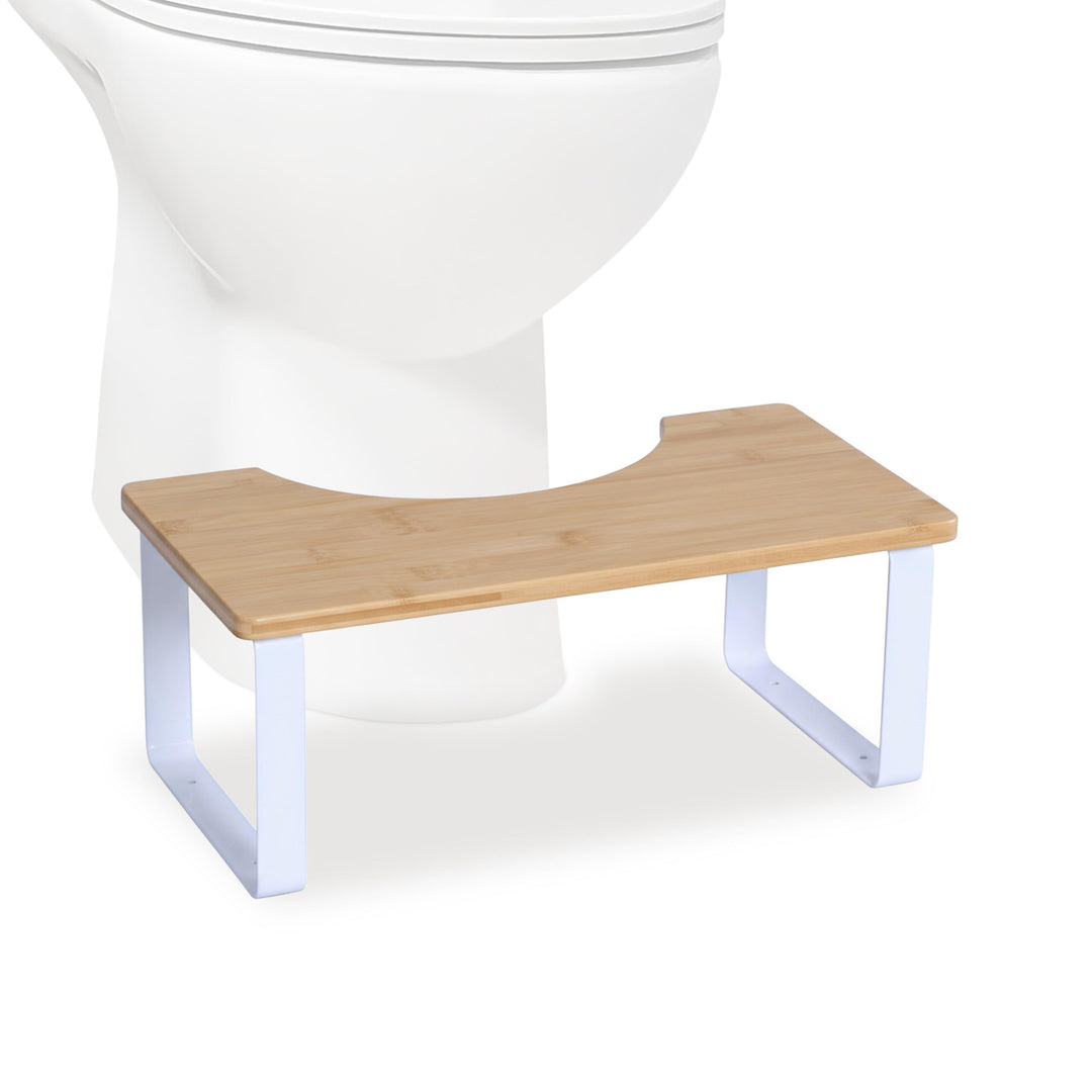 Relaxdays Toilettenhocker, Stuhlgang Unterstützung, WC Hocker Erwachsene, Bambus, HxBxT: 18 x 44,5 x