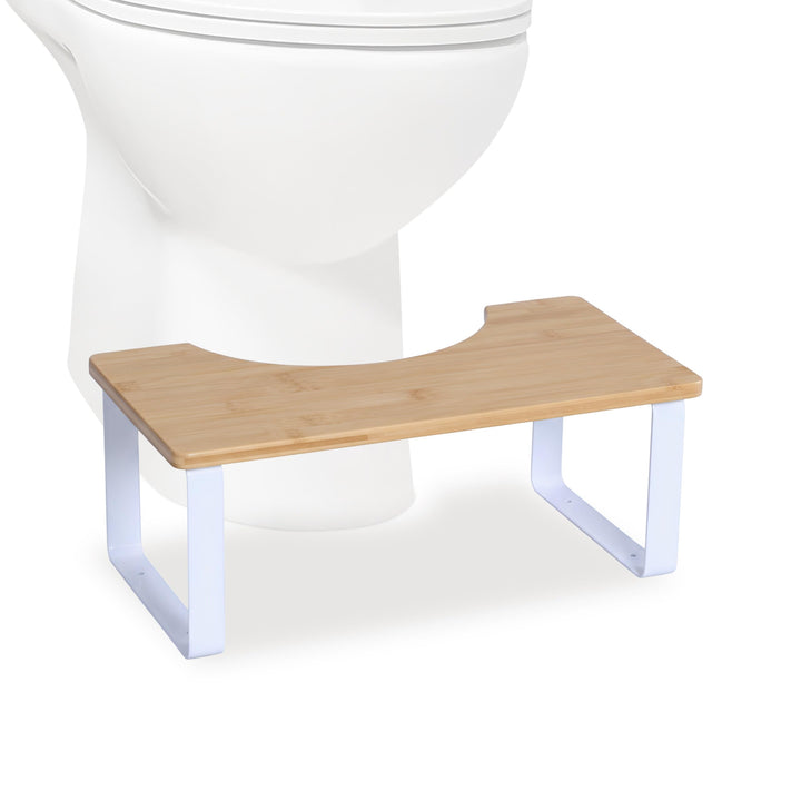 Relaxdays Toilettenhocker, Stuhlgang Unterstützung, WC Hocker Erwachsene, Bambus, HxBxT: 18 x 44,5 x