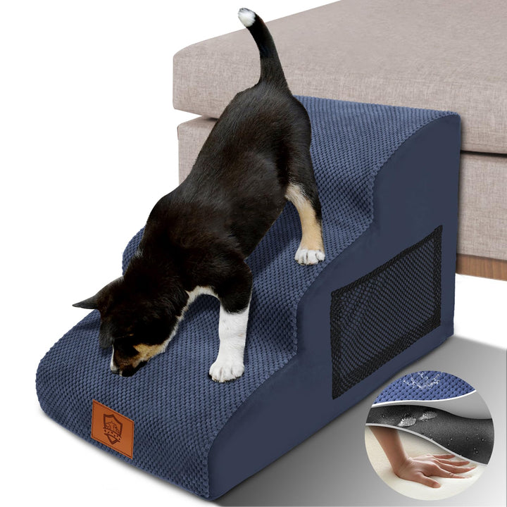 Zvonema Hundetreppe für Kleine Hunde, Hundetreppe Bett, Tragbar Abnehmbar Haustiertreppe mit Waschba