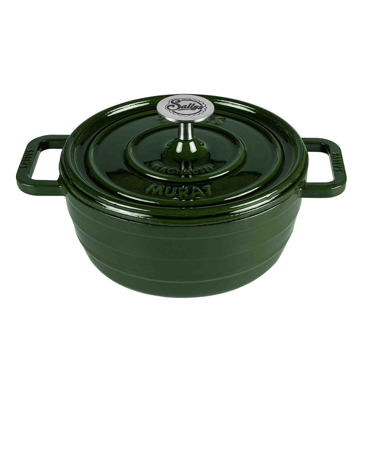 Sallys Medium Gourmet Gusseisentopf mit Deckel, emaillierte Beschichtung, Für alle Herdarten, ofenfe