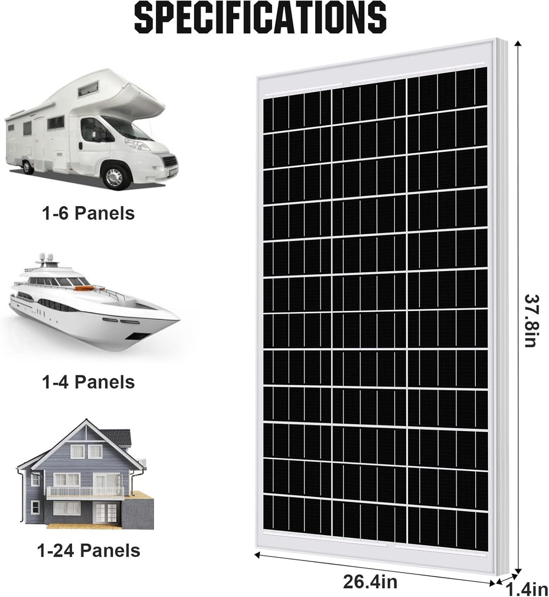 DCHOUSE Solar-Tiefenbrunnen-Wasserpumpen-Kit, 12-V-DC-Tauchwasserpumpe mit 120-W-Mono-Solarpanel, 10