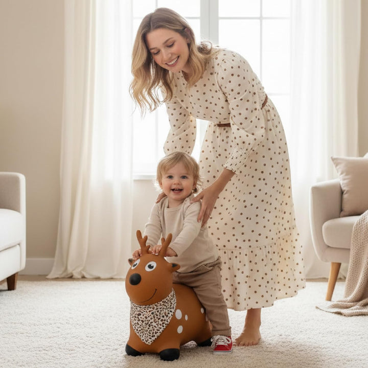 sun baby Hüpftiere ab 1 Jahr mit Pumpe aufblasbares Hüpfspielzeug aus Hochwertigem und Strapazierfäh