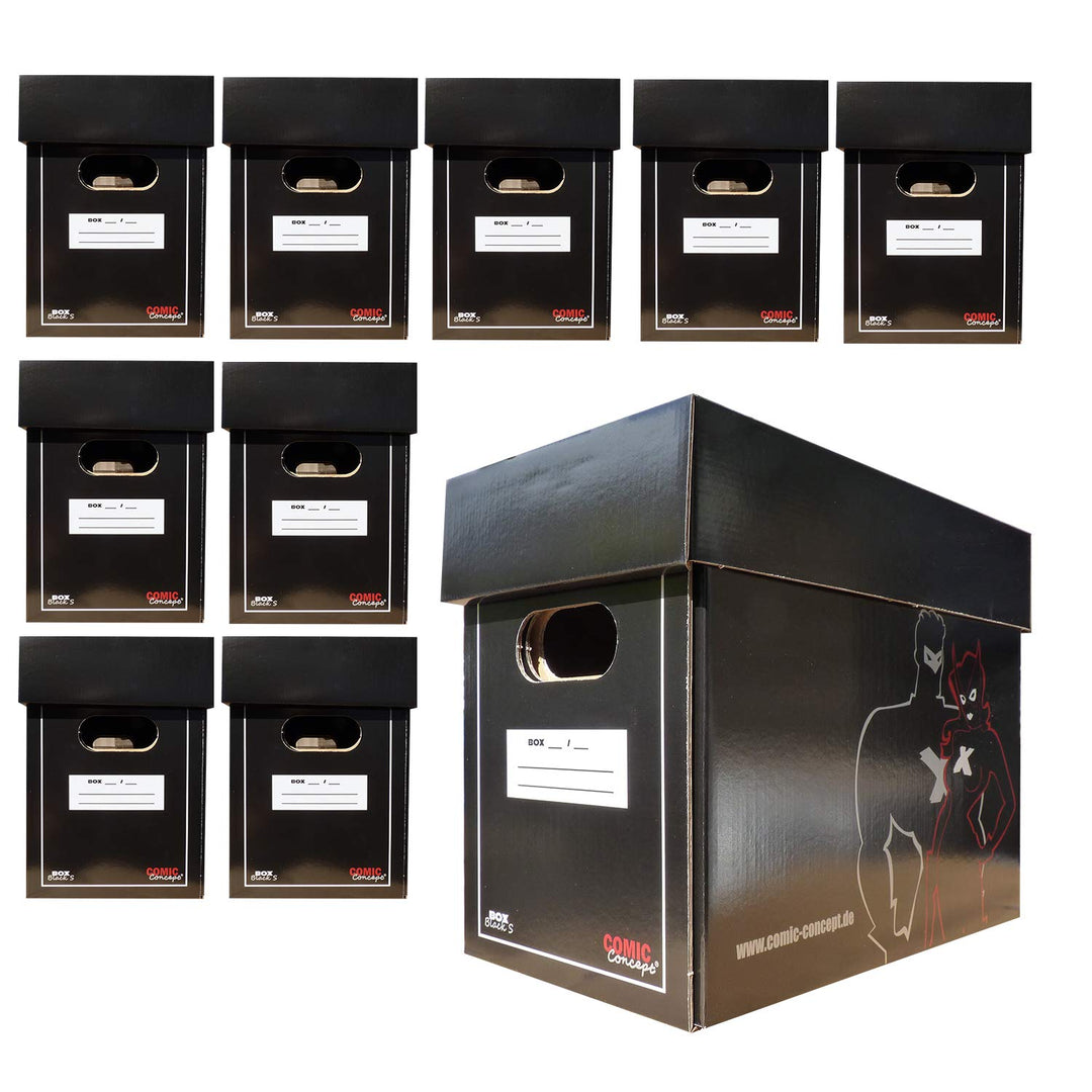 Comic Concept Set 10x Premium Comic Box (kurz) schwarz