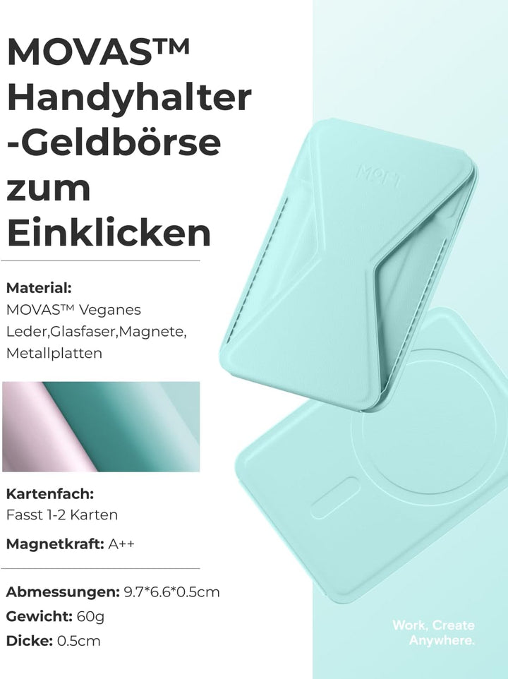 MOFT Magnetischer Wallet Ständer für iPhone 17/16/15/14/13/12 Serie Kompatibel mit MagSafe, MOVAS Ve
